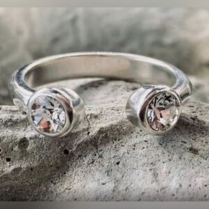 New Grace & Heart “See Ring” Sterling Silver/Crystal, Size 9